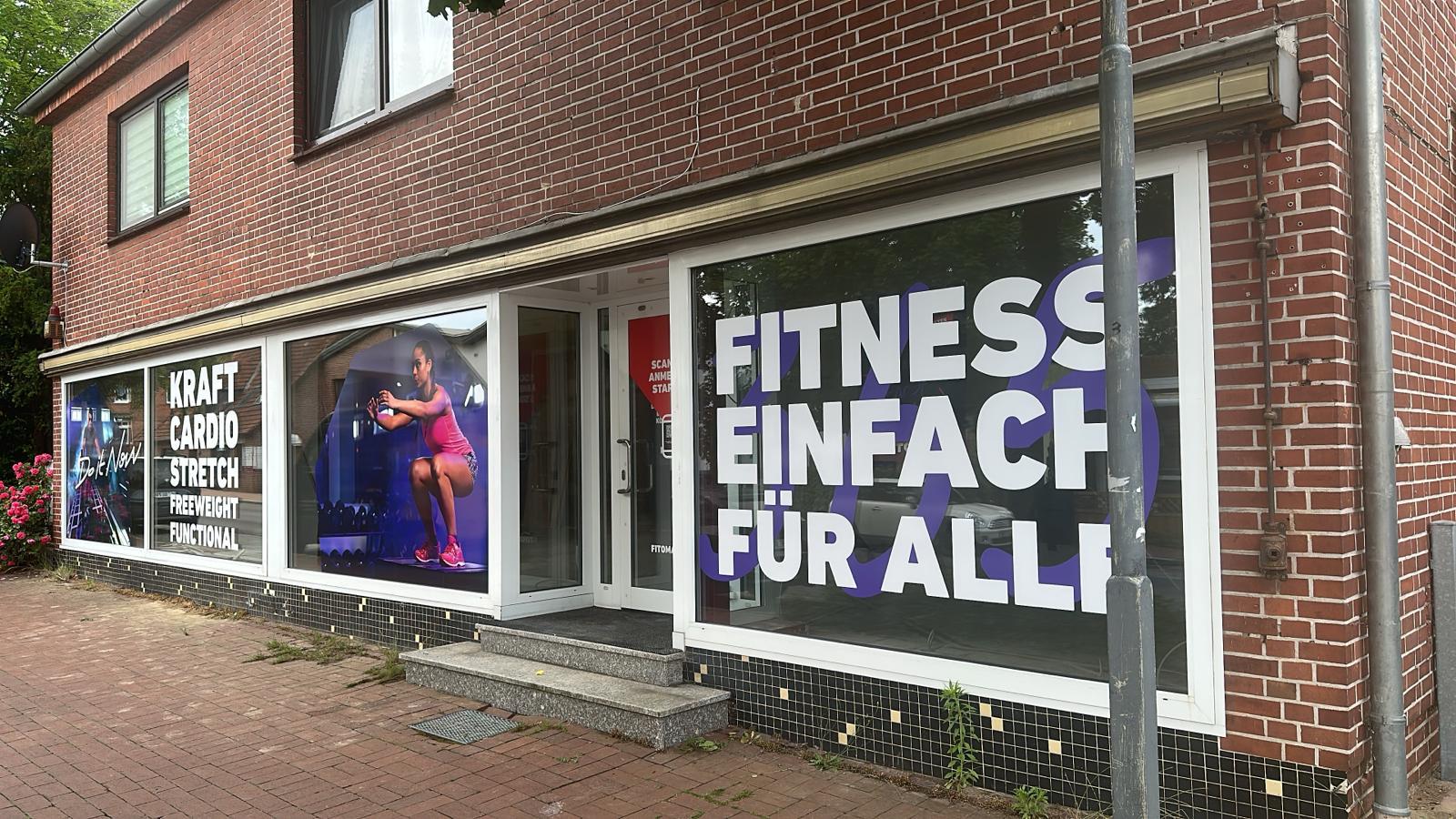 Foliencrew – Fitomat – Fitness-Kette: Schaufensterbeklebung